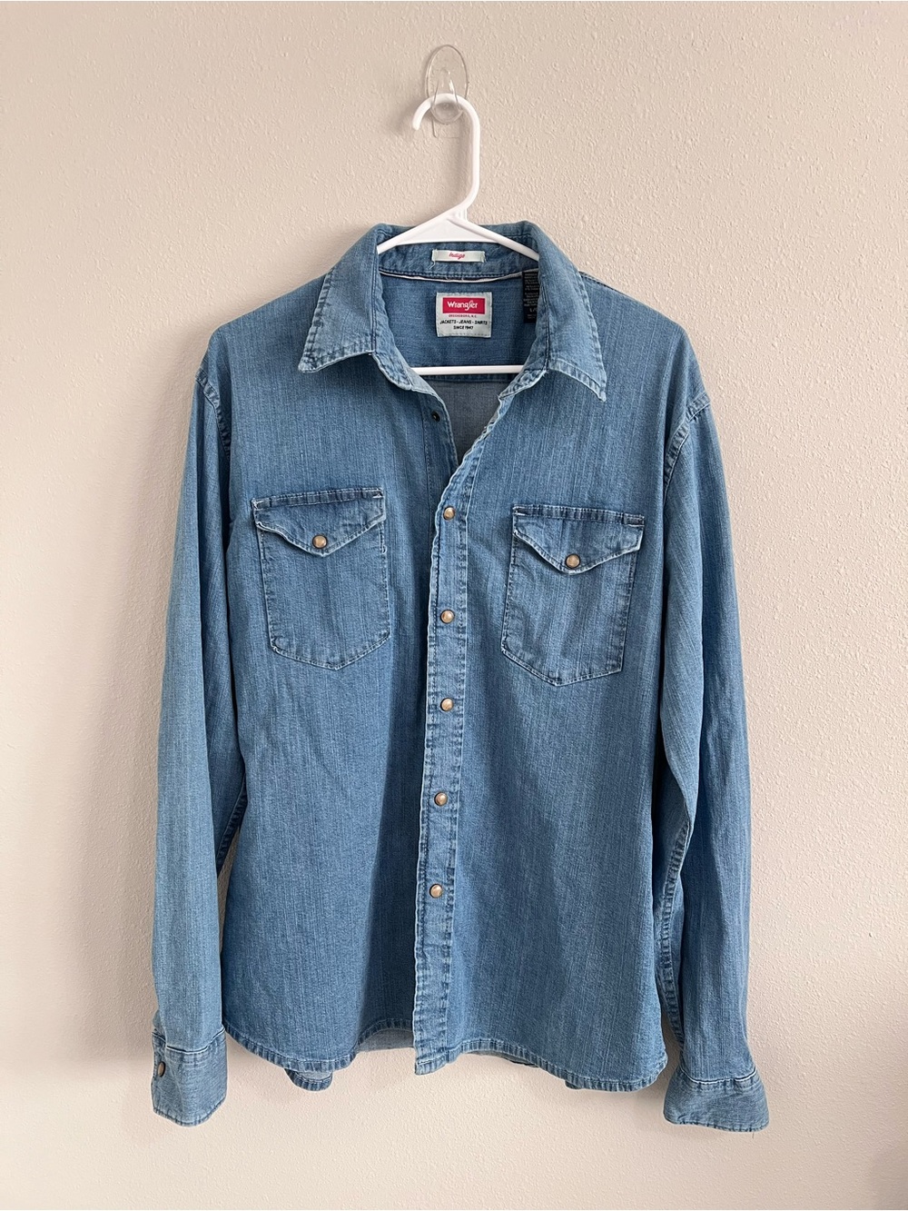 Wrangler Blue Denim Button-Up Shirt